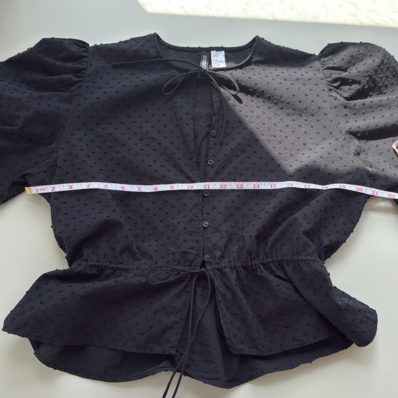 H&M Black Textured Blouse Size L - Picture 9 of 11